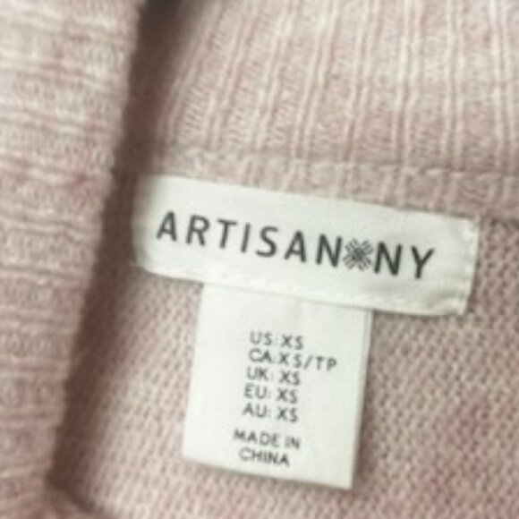 NWOT Artisan NY Wool Blend Blush Pink Cardigan Sweater - Picture 3 of 5